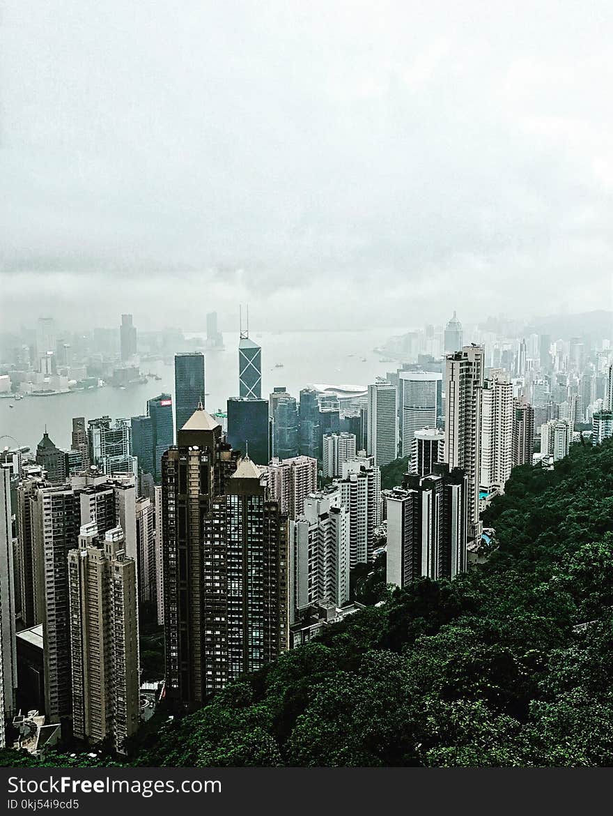 Aerial Photography of City Escape during Cloudy Day View