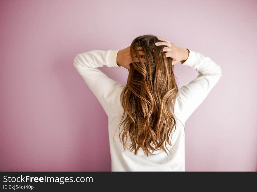 Woman Wearing White Long-sleeved Shirt