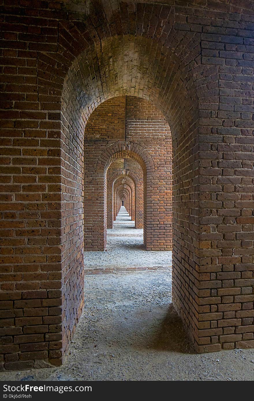 Long, Narrow Archway Tunnel At Fort Jefferson