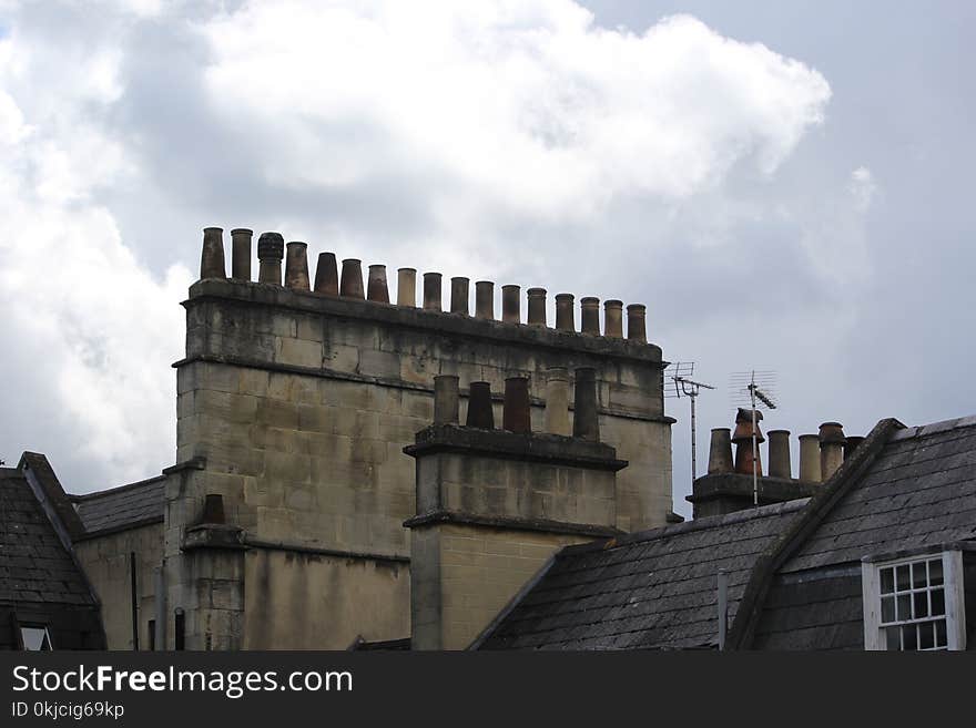 Sky, Building, Cloud, Roof