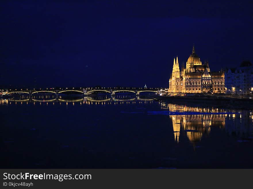 Landmark, Reflection, Night, Sky