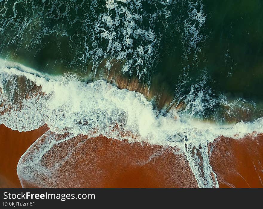 Aerial View Photography of Seashore at Daytime