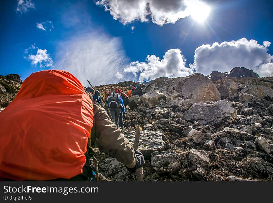 People Hiking on Mountain