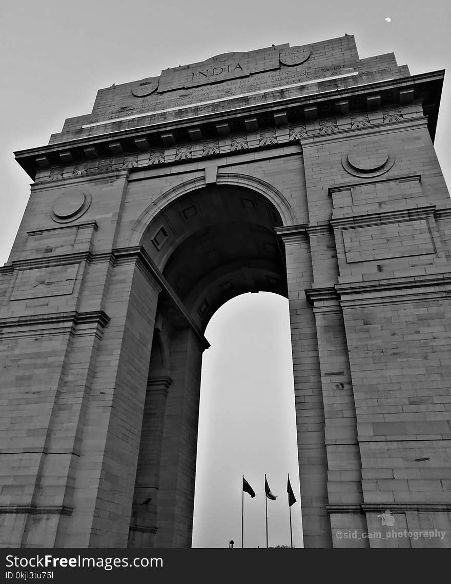 Gray India Arch Under Gray Clouds