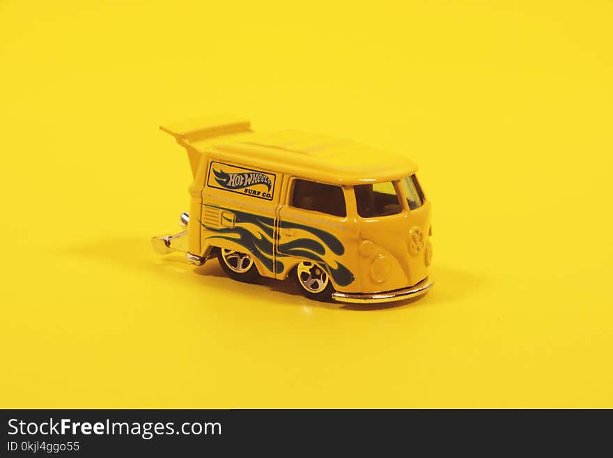 Yellow Hot Wheels Volkswagen Bus