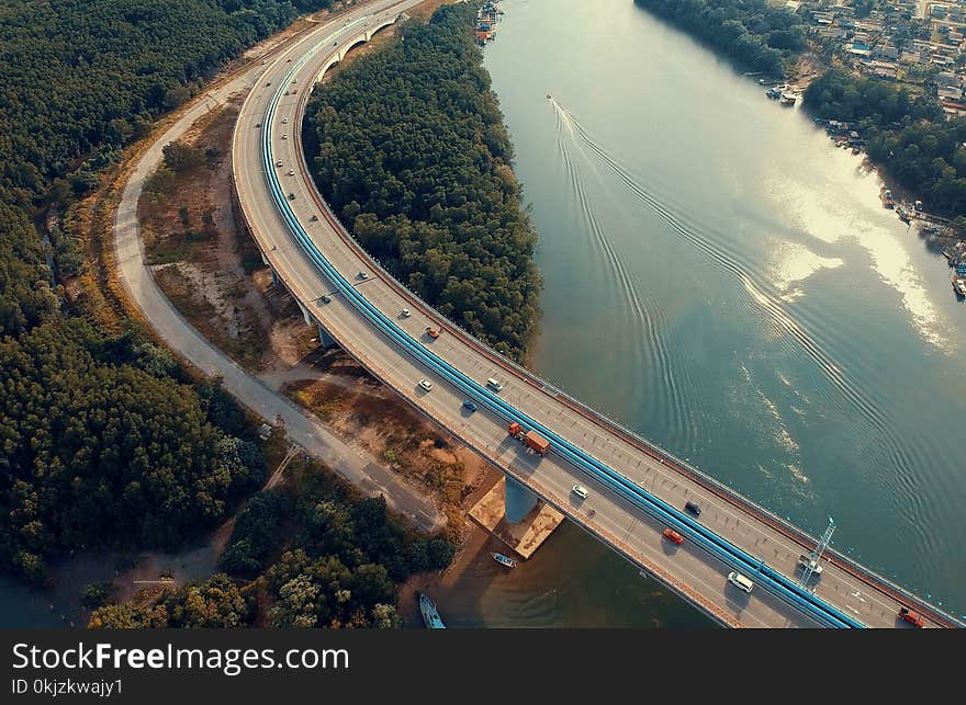 Aerial View Photography of Bridge Near River