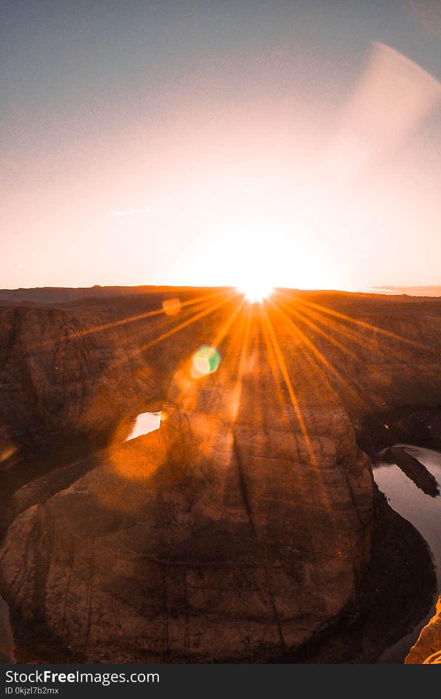 Aerial View Photography of Grand Canyon during Orange Sunset