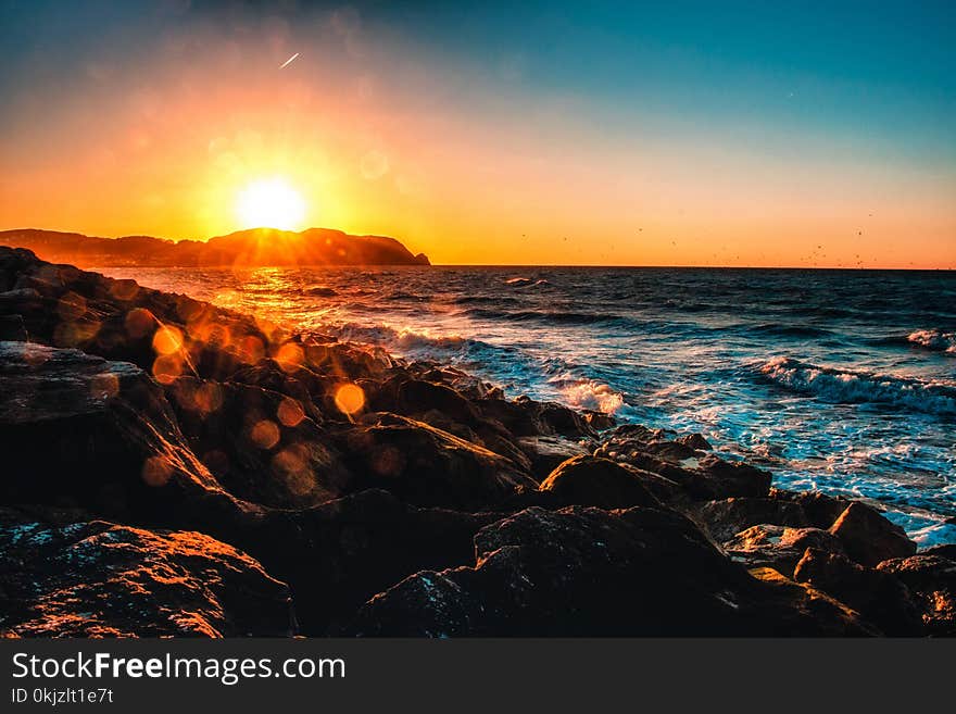 Body of Water during Sunset