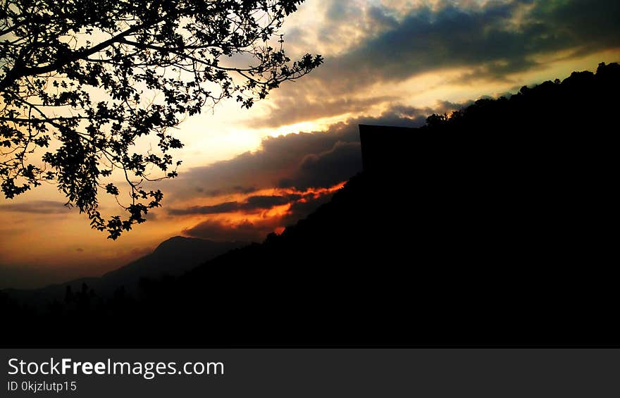 Silhouette View of Landscape Under Golden Hour