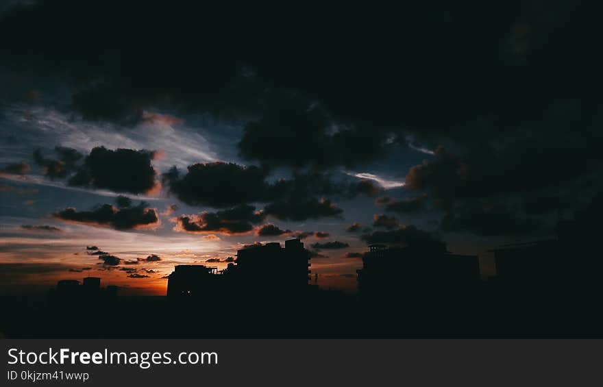 Silhouette Photo of Houses