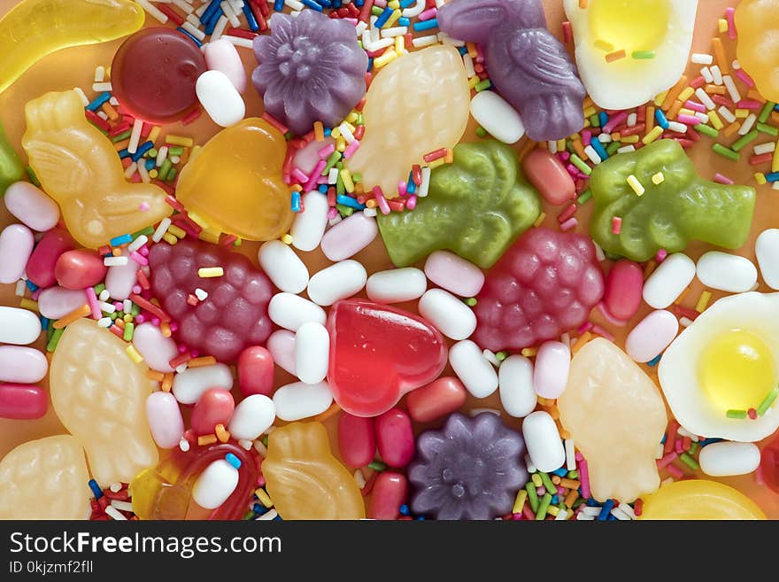 Pile of Gummy Fruit Candies