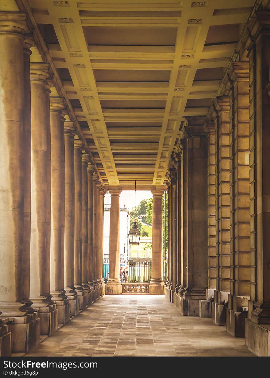 Beige Pathway With Pillars