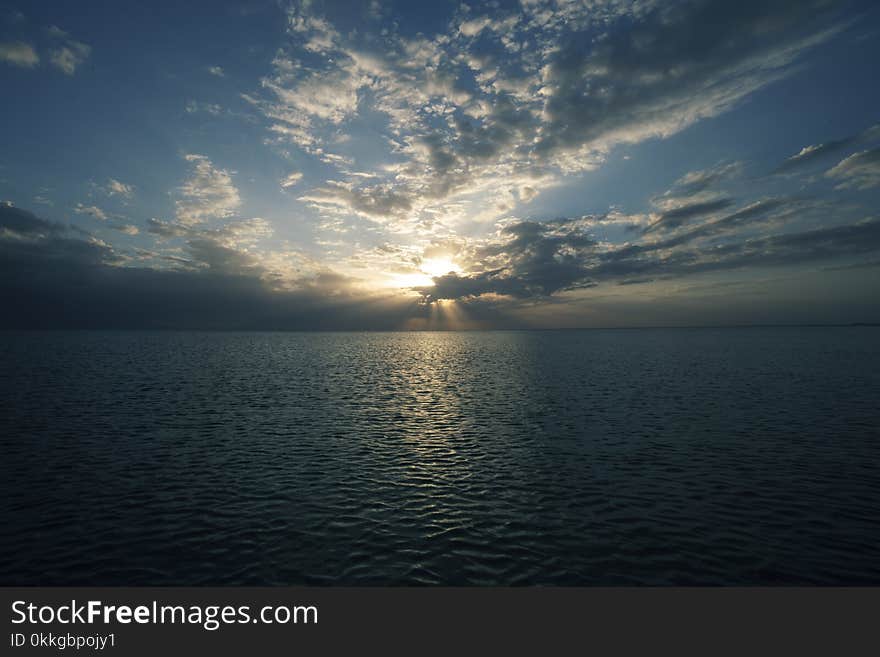 Scenic View of Ocean During Dawn