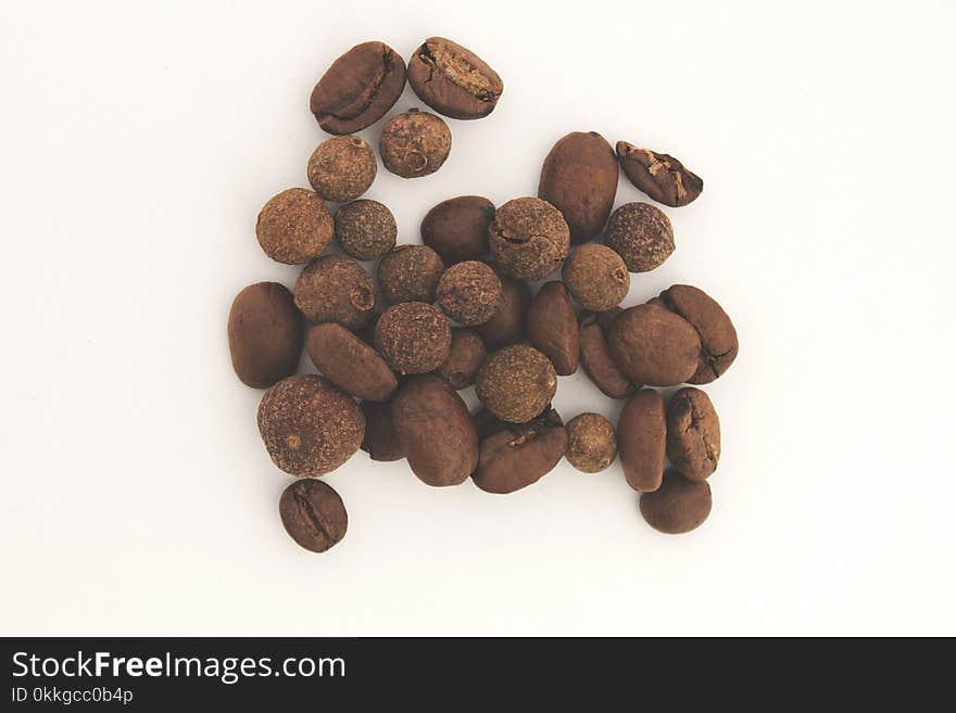 Coffee Beans on White Board