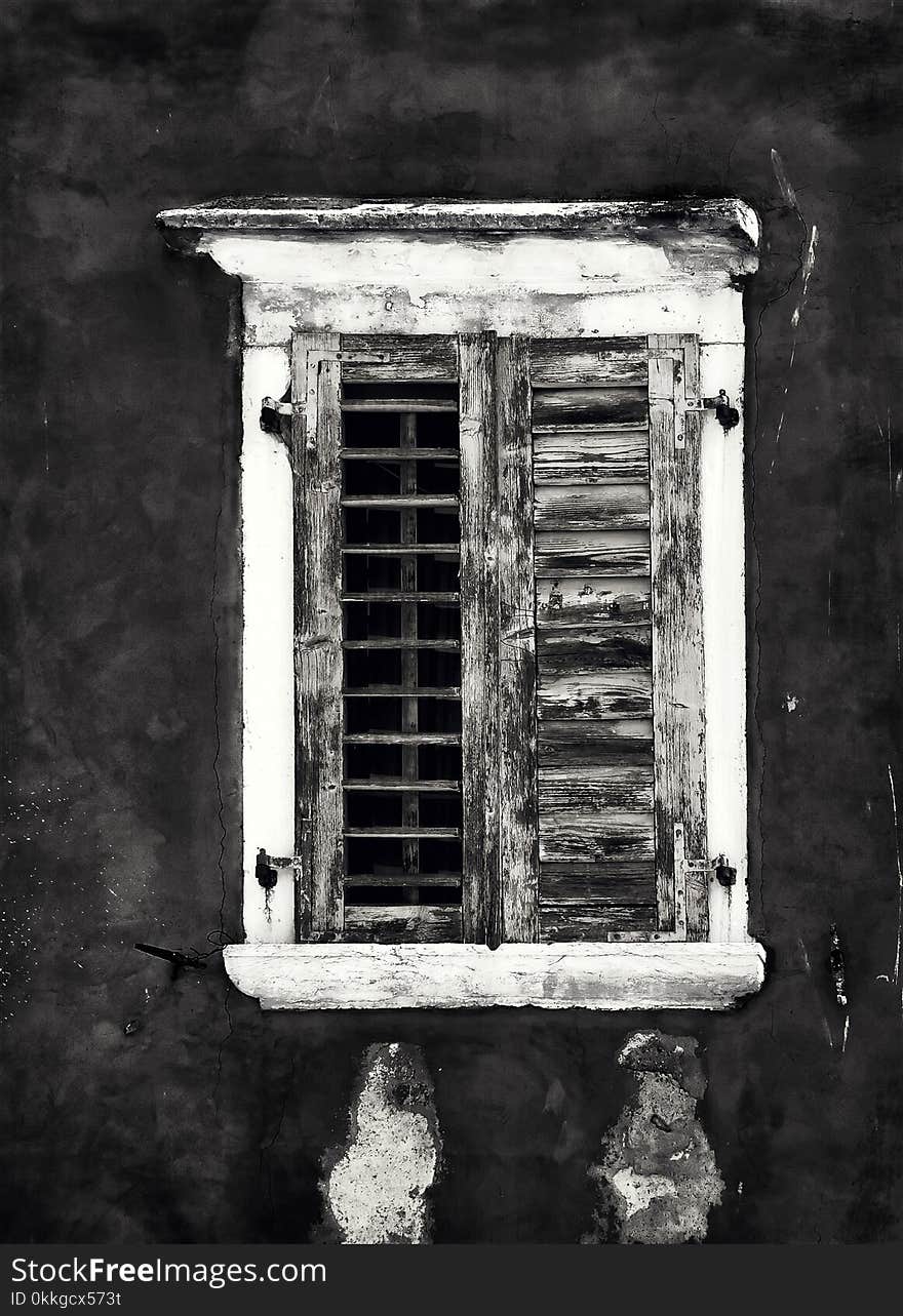 Grayscale Photo of Window