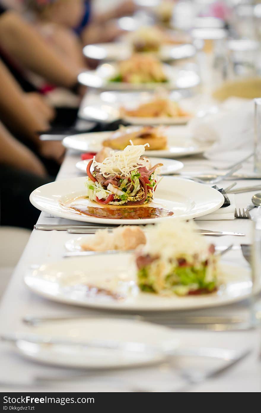 Clear Glass Plates With Vegetable Dish