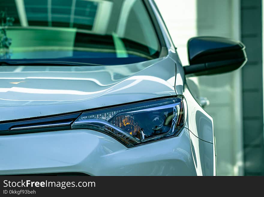 Close-Up photography of Car Headlight