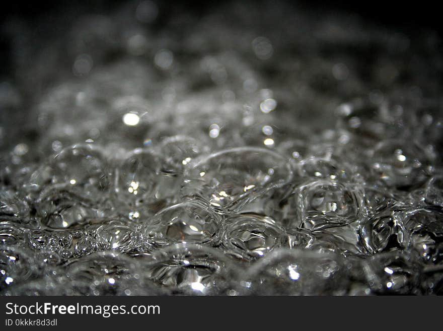 Water, Drop, Macro Photography, Black And White