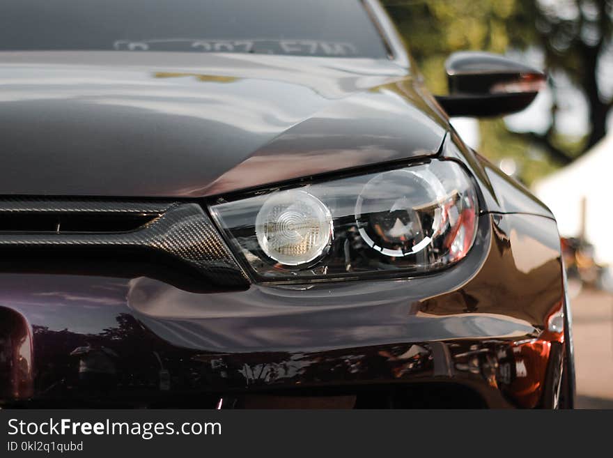 Close-Up Photography of Headlight