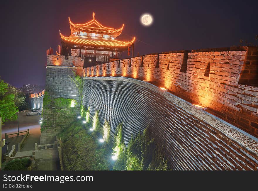 The scene of the ancient city wall of Suzhou China