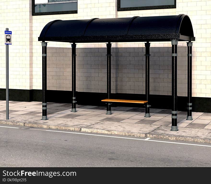 Public Space, Bus Stop, City, Canopy