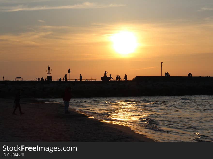 Sky, Sea, Sunset, Horizon