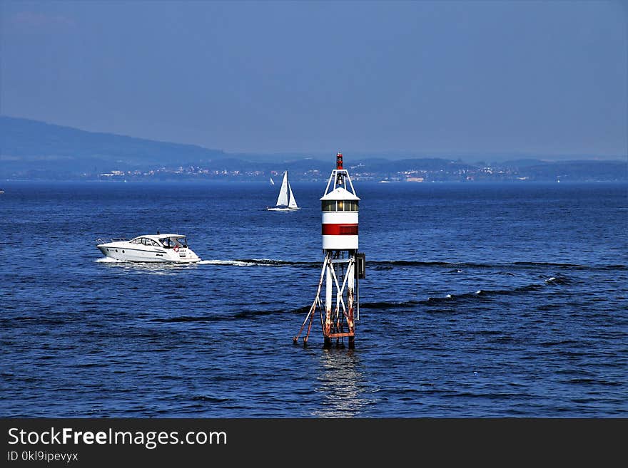 Waterway, Sea, Lighthouse, Ocean