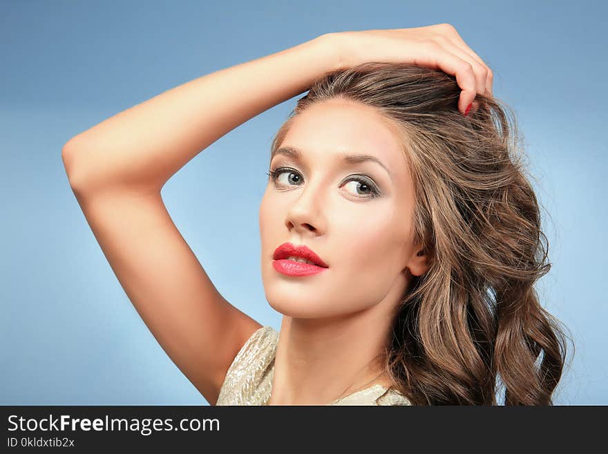 Beautiful young woman with make up