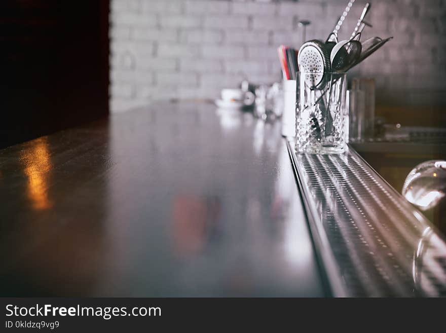 Bar counter in cafe