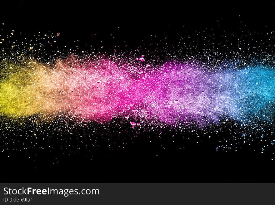 Explosion Of Multicolored Powder