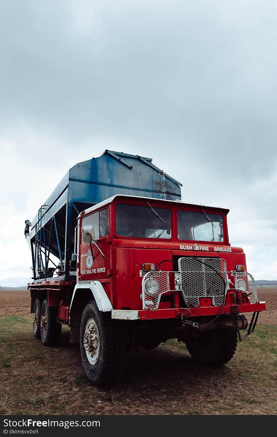 Red an Gray Truck