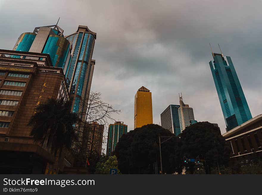 City Building S Under Gray Cloudy Sky