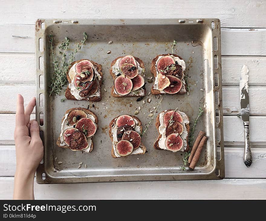 Square Steel Tray With Raw Meat on Top