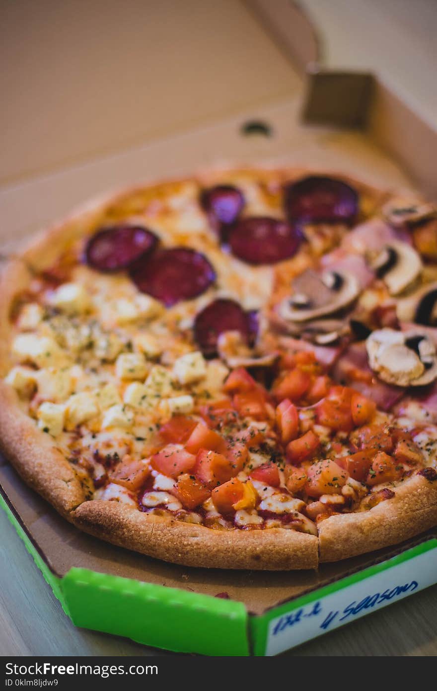 Pizza in Green Box