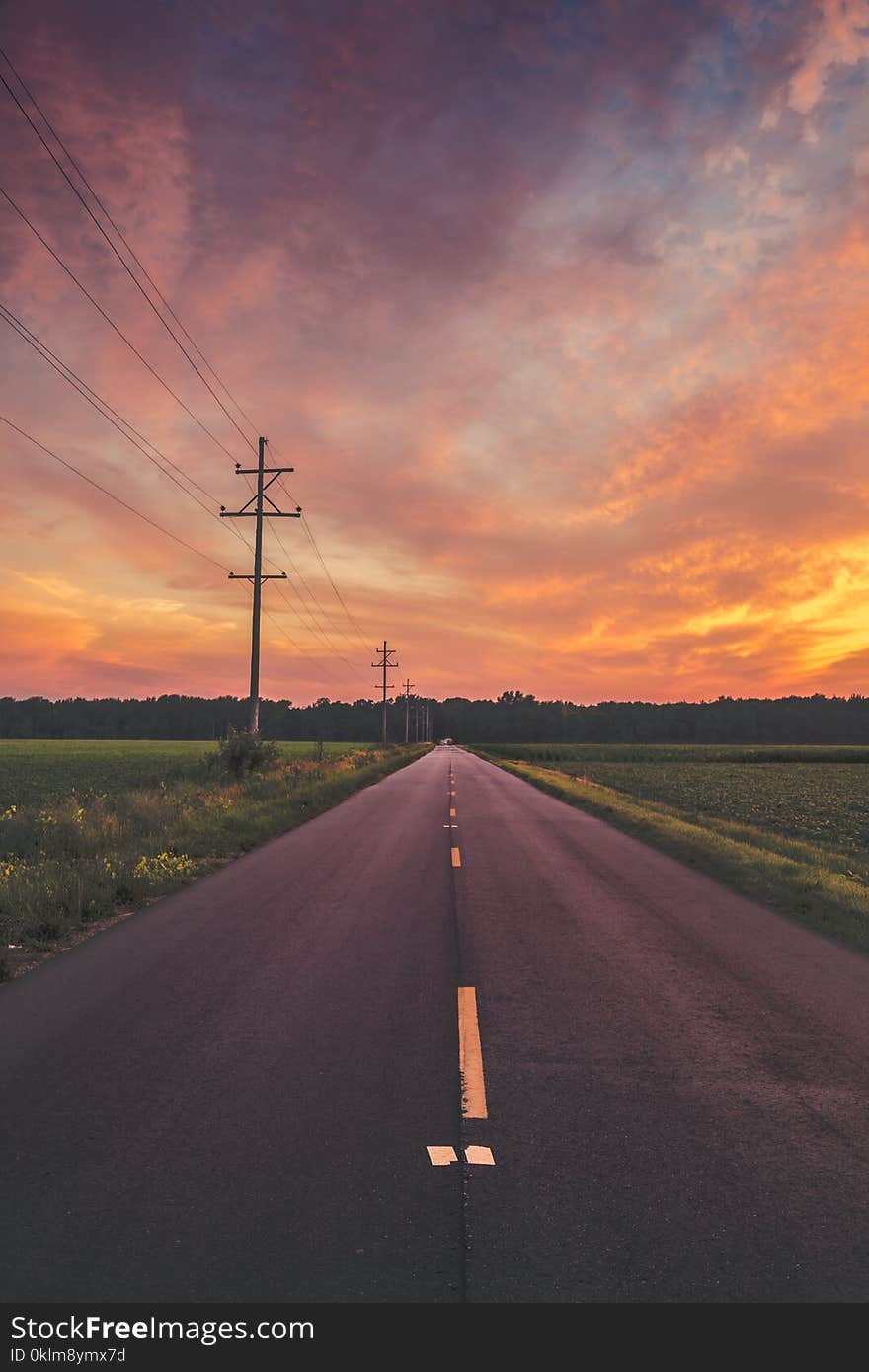 Narrow Road during Sunset