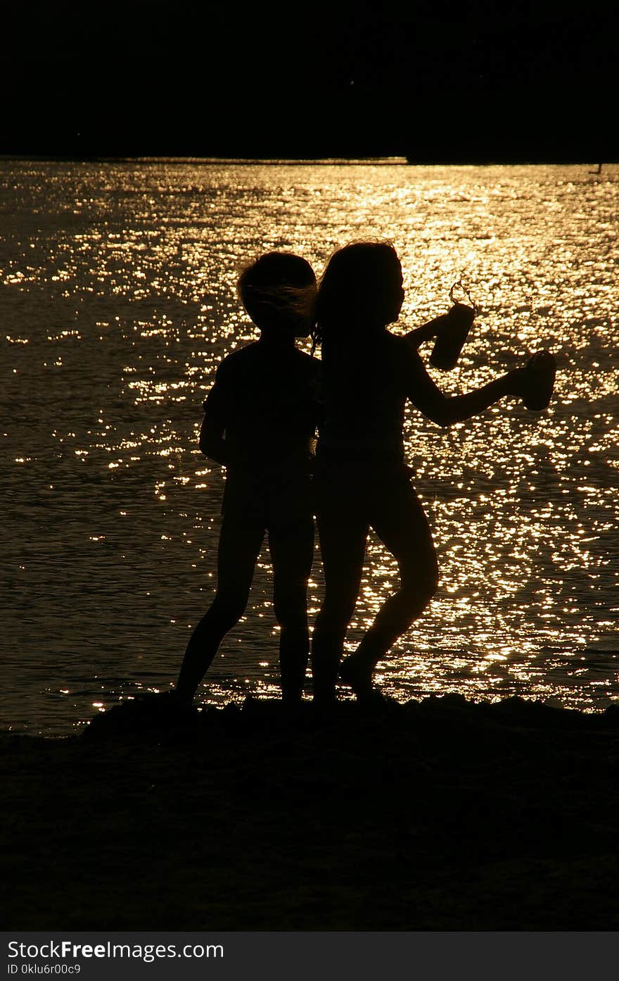 Silhouette, Water, Darkness, Love