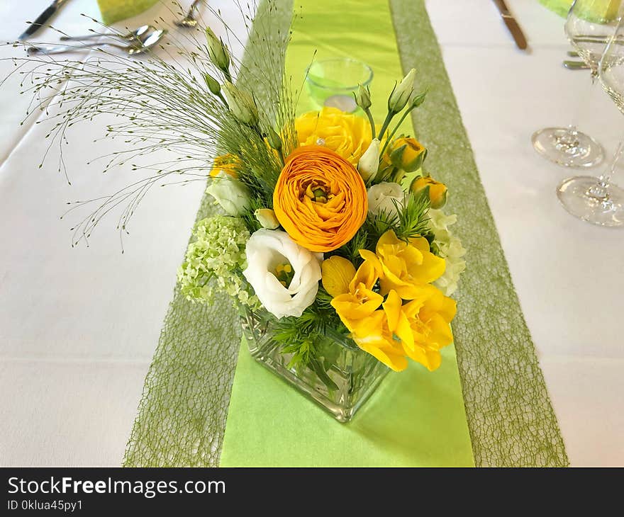 Flower, Flower Arranging, Yellow, Floristry