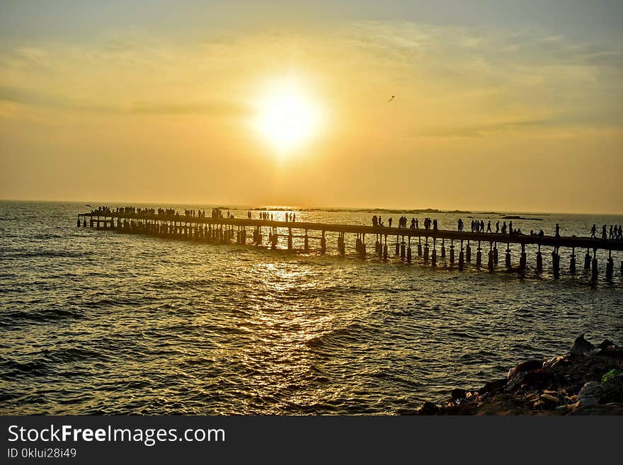 Sea, Horizon, Sky, Pier