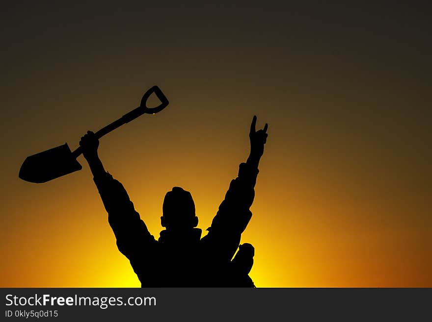 Tourist With A Sapper Shovel