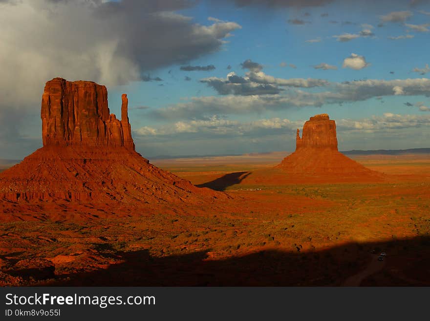 Butte, Sky, Badlands, Volcanic Plug