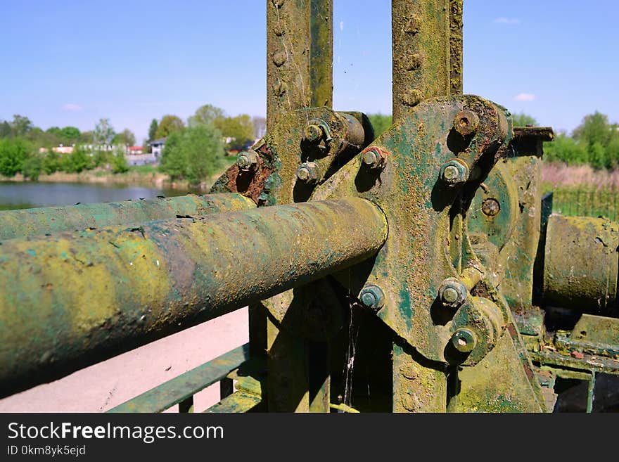 Metal, Rust, Grass, Tree