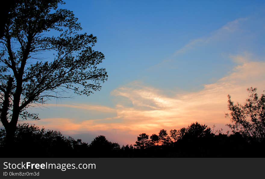 Sky, Dawn, Red Sky At Morning, Afterglow