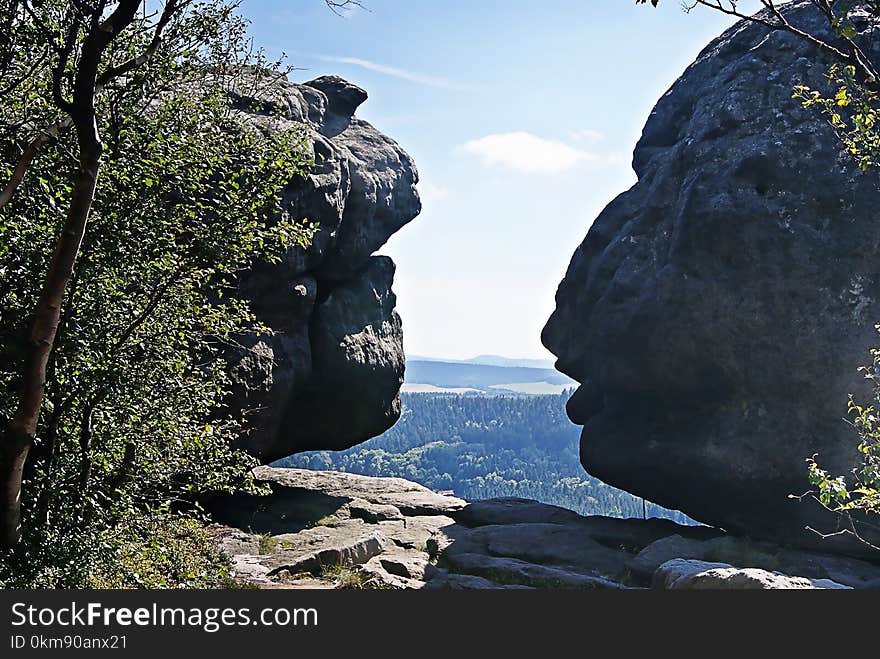 Rock, Sky, Tree, Boulder