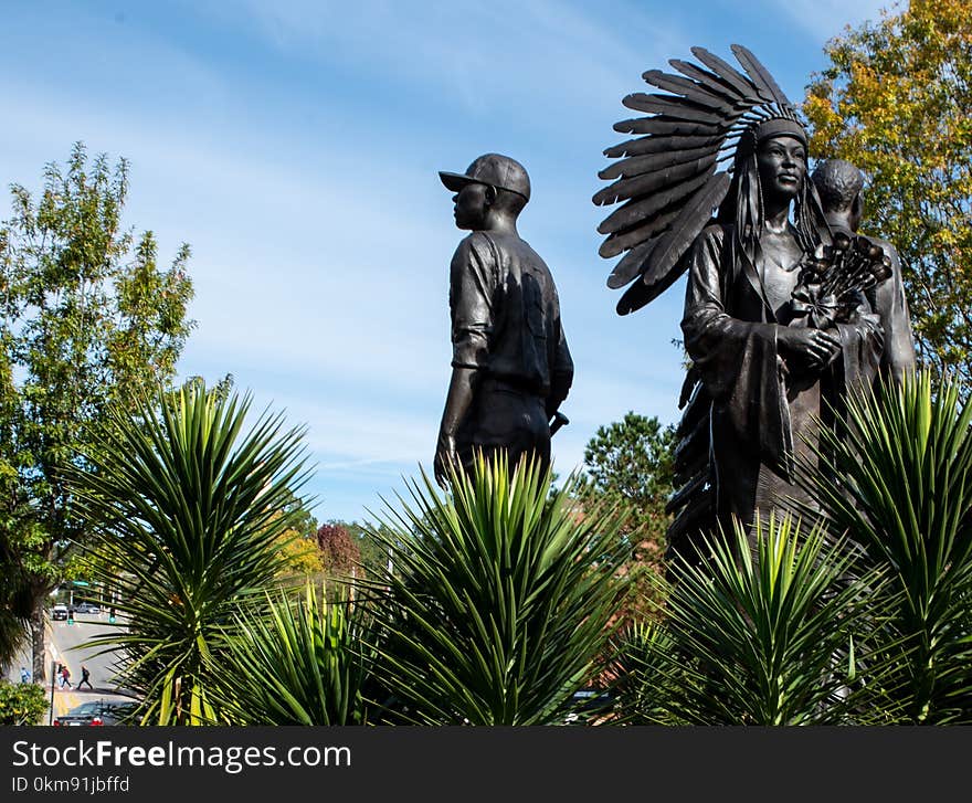 Statue, Monument, Tree, Arecales