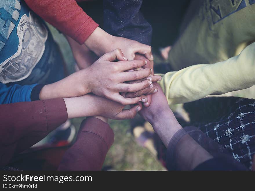 Group of children hands.