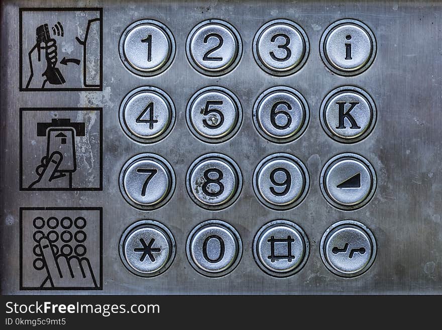 Old telephone booth metal numbers and user manual