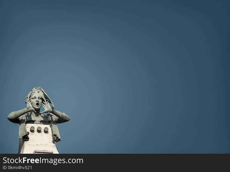 Photo of Gray Howling Woman Statue