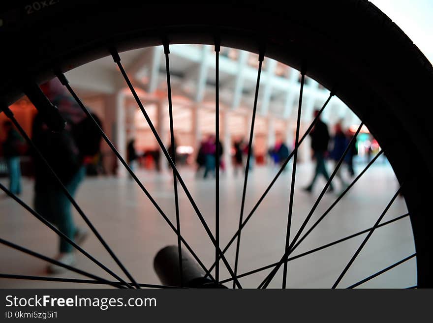 Silhouette of Bicycle Wheel