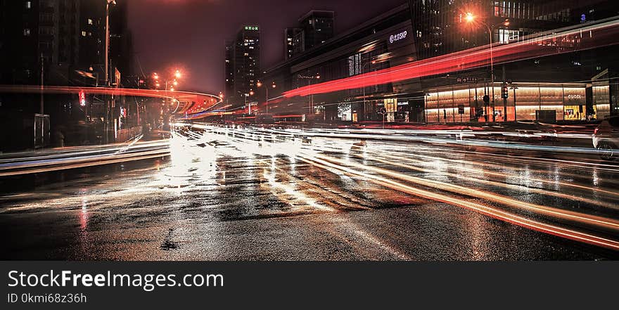 Timelapse Photography of Road and Building at Daytime