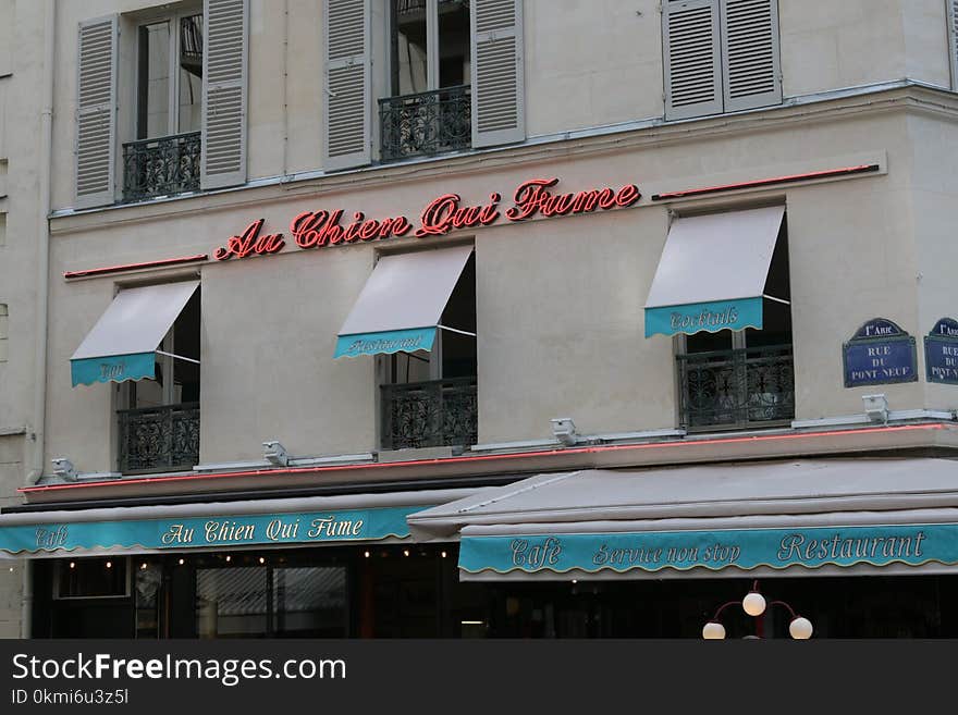 White and Blue Awnings